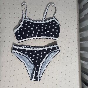 Seaform women's two piece Black Polka dot Bikini L Large